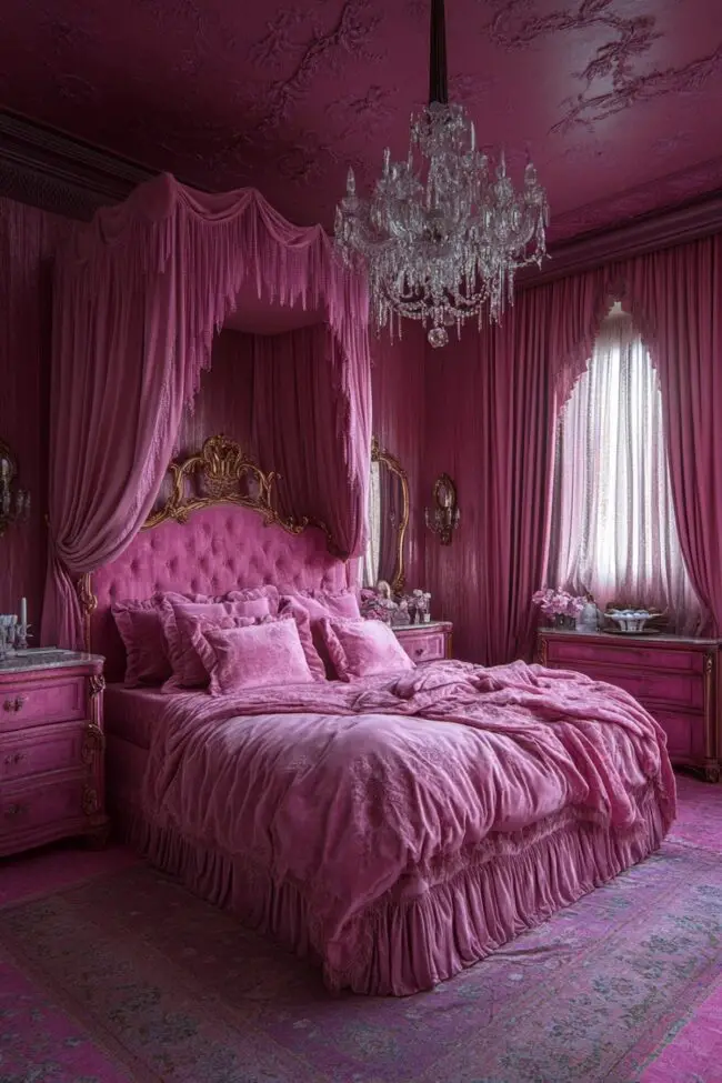 Rose-Colored Velvet Treasure Chest