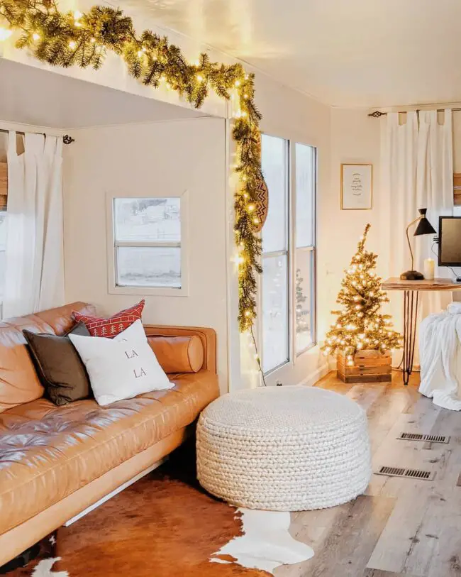 A Living Room with a Warm Holiday Feel