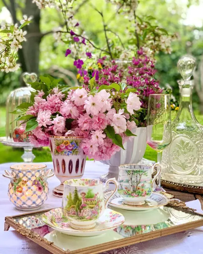 Charming Tea Party in English Garden