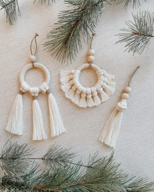 Elegant Macrame Ring Ornaments