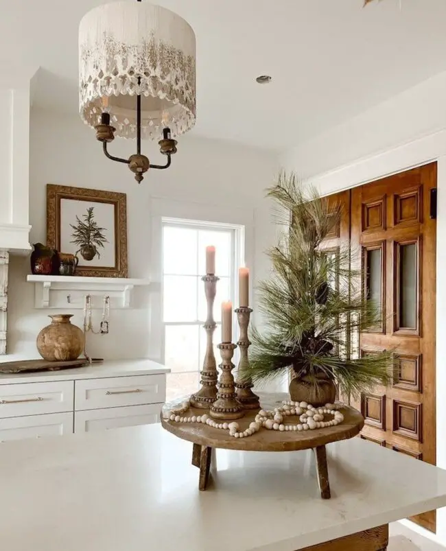 A Rustic Kitchen with Subtle Holiday Accents