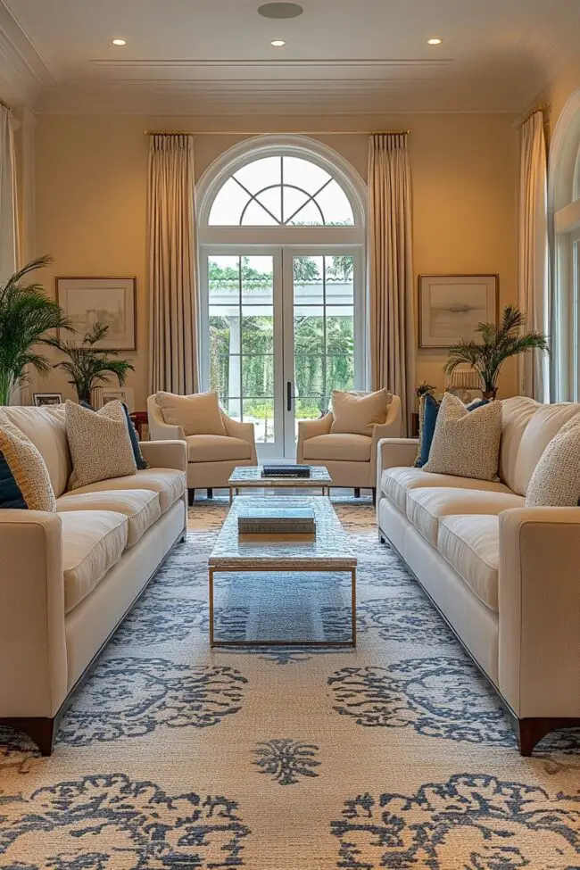 Airy Neutral Living Room with Plush Sofas