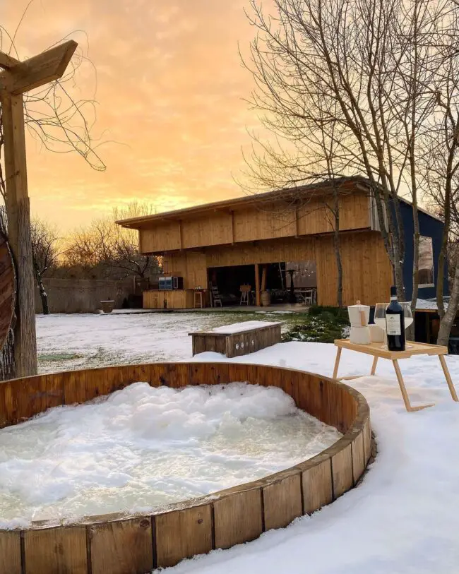 Rustic Al Fresco Hot Tub