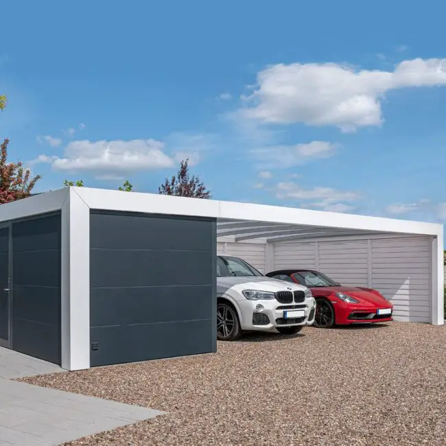 Sleek Modern Carport With Integrated Storage Solutions