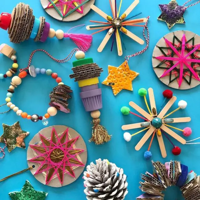 Creative Ornaments Made from Upcycled Materials