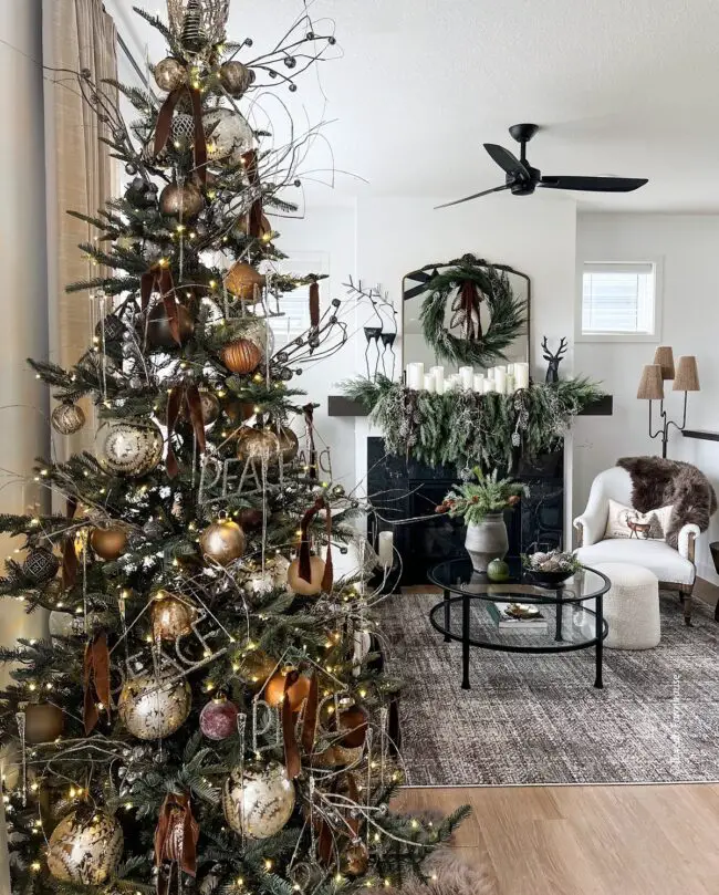 Sleek & Stylish Christmas Living Room