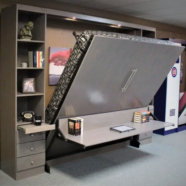 Practical Murphy Bed Incorporating a Desk