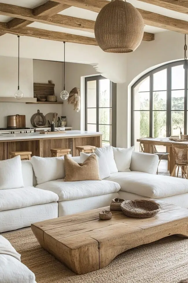 Rustic Wooden Table with Neutral Accents