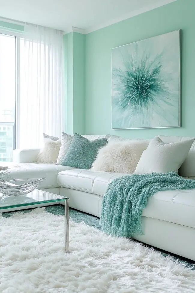 Mint Green Oasis with Plush Comforts