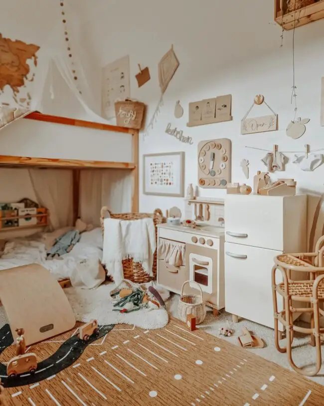 Rustic Charm in Nature-Inspired Playroom