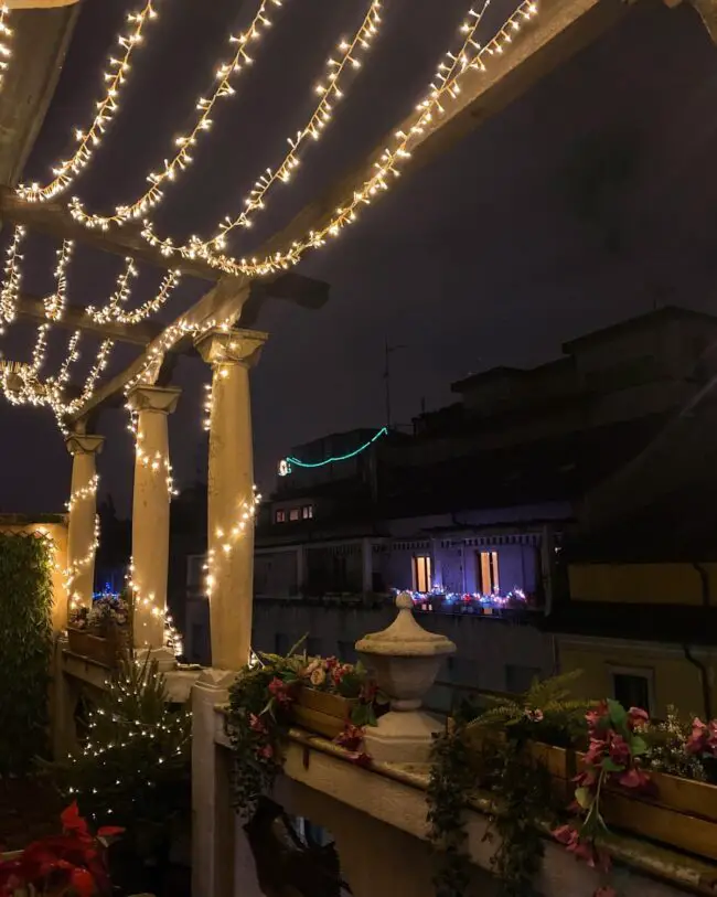 A Stunning Pergola with Soft Lighting