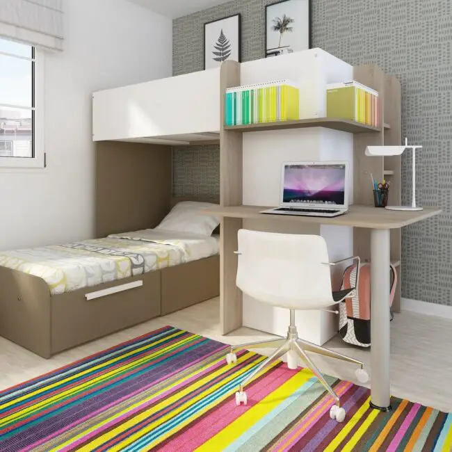 Bunk Bed with Workspace Integration