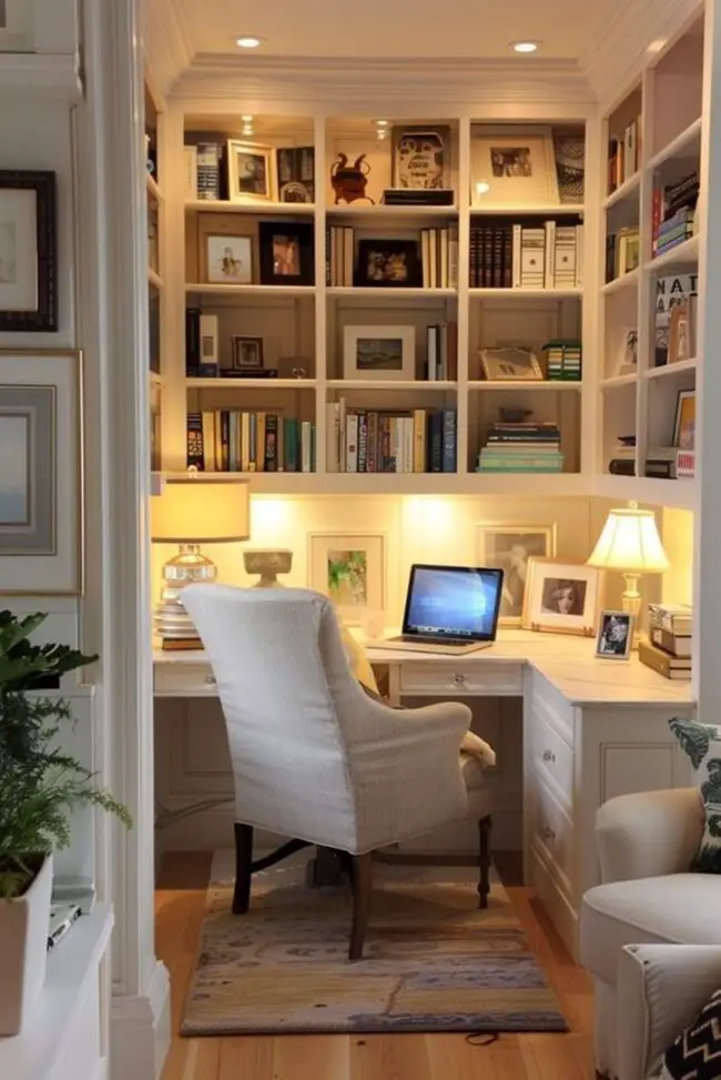 Stylish Library Inspiration for Compact Workspaces