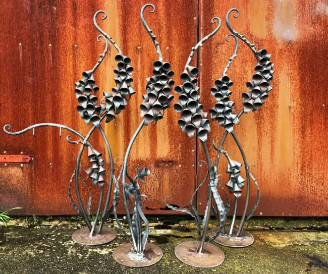 Refined Metal Flower Sculpture