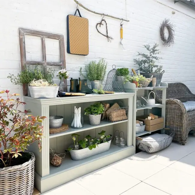 Contemporary Potting Bench With Modern Lines