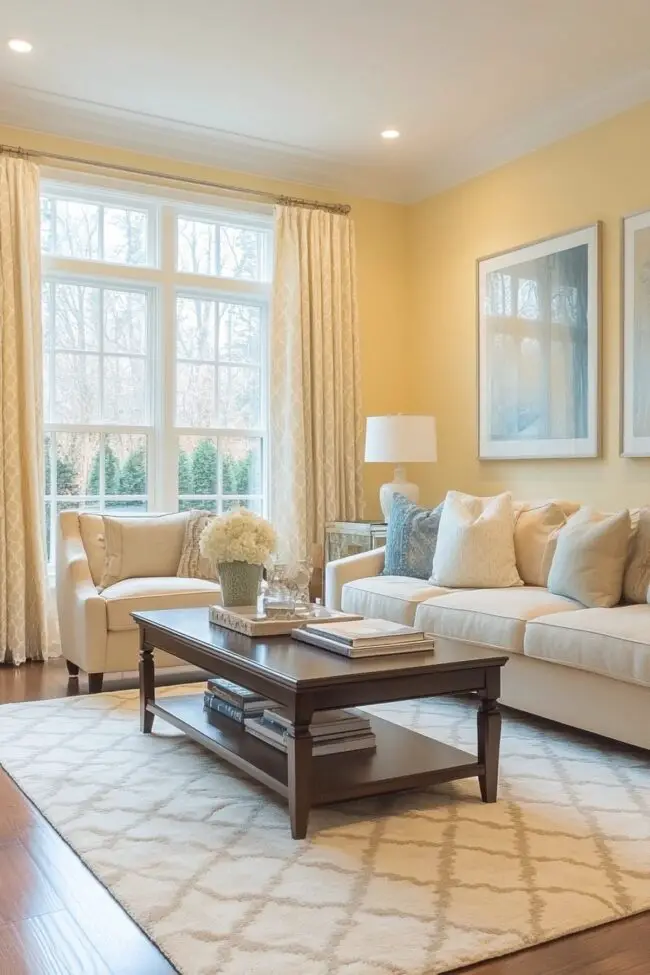 Sunlit Yellow Sanctuary with Plush Comfort