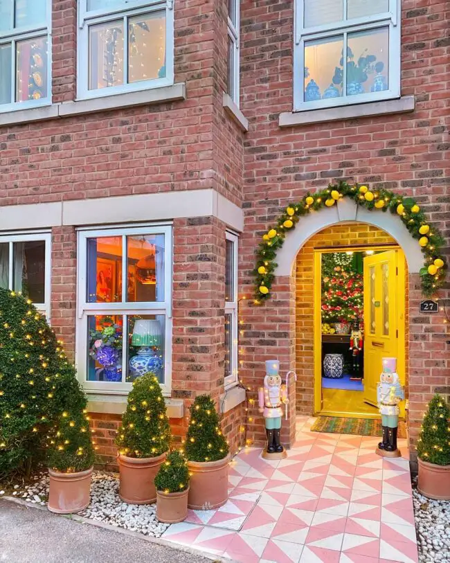 A Cheerful Holiday Welcome for a Townhouse