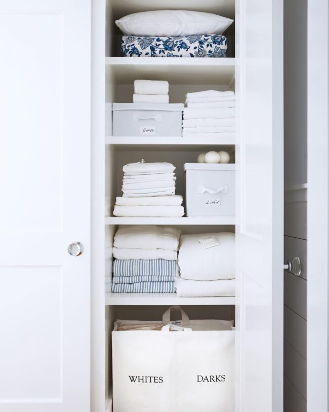 Elegant and Efficient Hallway Linen Storage