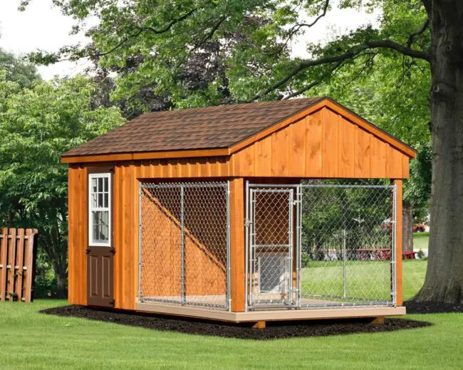 Stylish Wooden Dog House with Deck