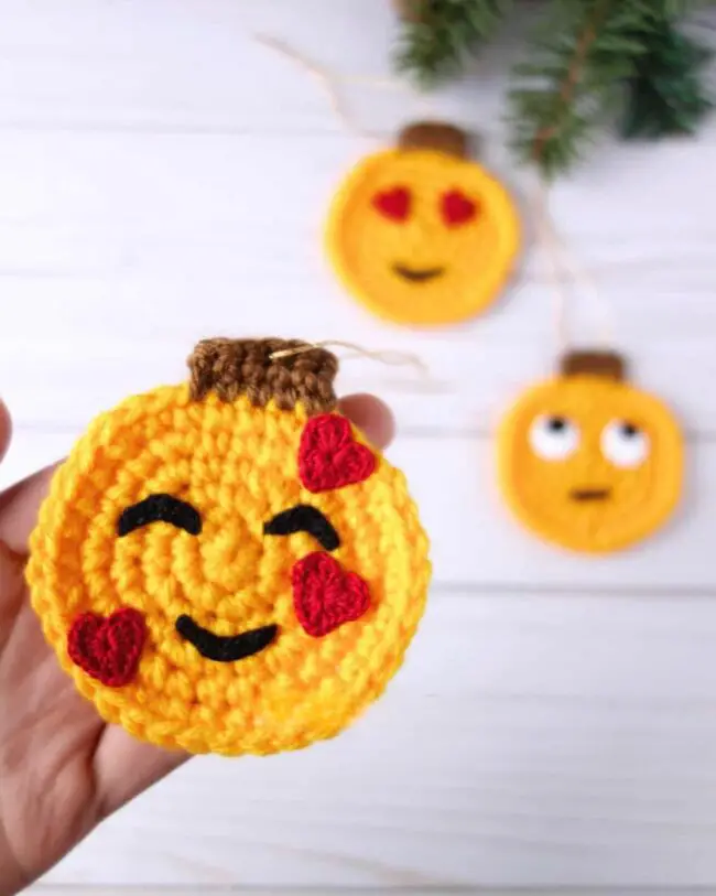 Cute Crochet Ornaments with Fun Faces