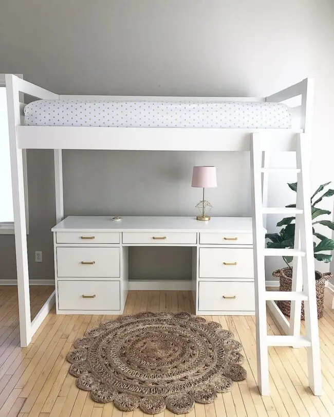 Loft Bed with Desk Area and Ample Storage