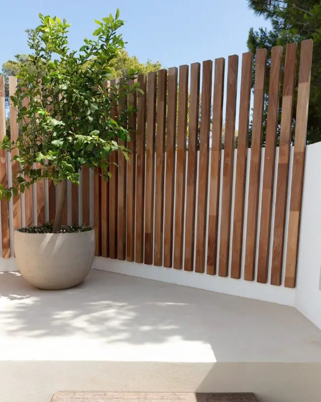 Stylish Wooden Slatted Corner Barrier