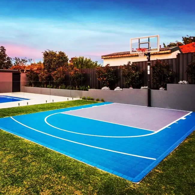 Dynamic Blue Court with Poolside Vibe