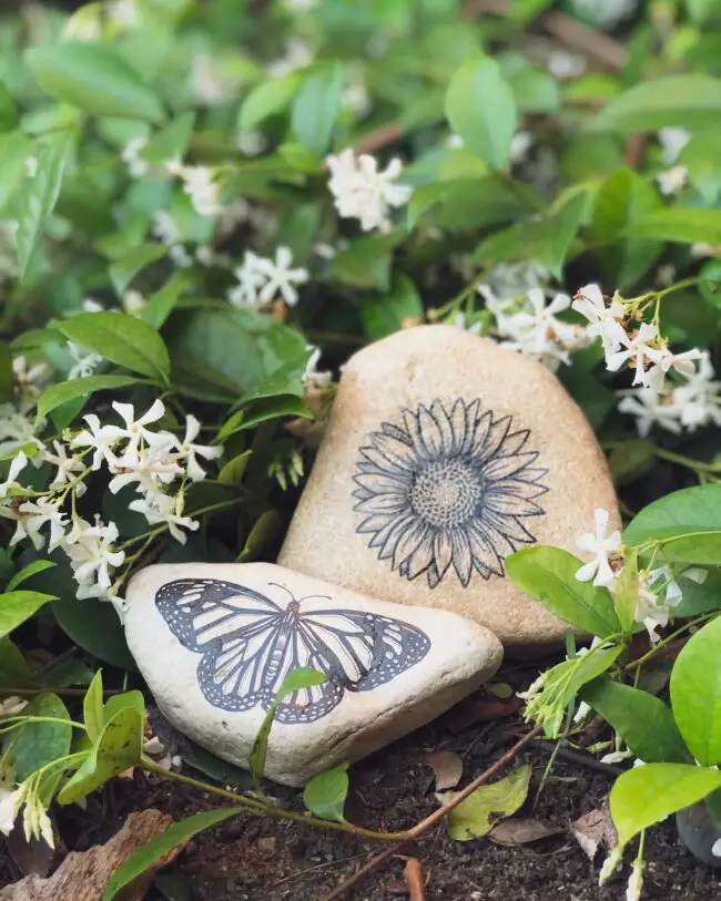 Artistic Hand-Painted Garden Stone Decor