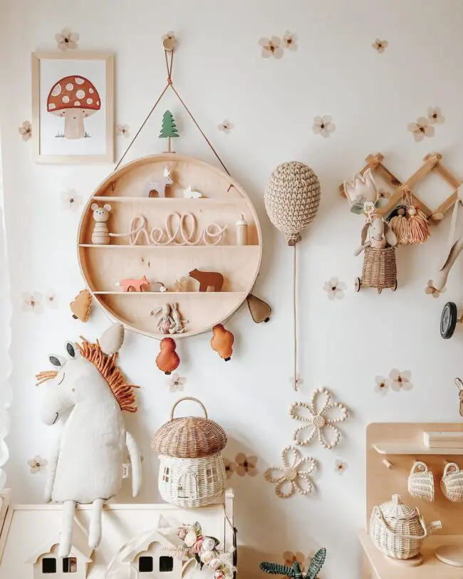 Circular Shelves with Enchanted Forest Friends