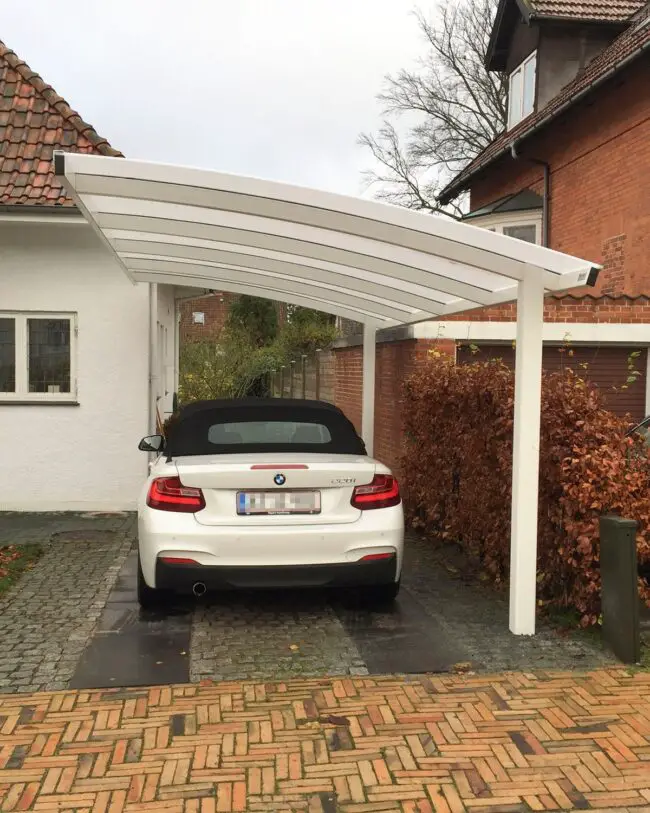 Compact Carport With A Curved Design