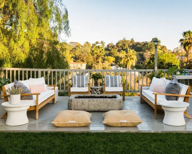 Stunning Deck Featuring Stone Fire Pit