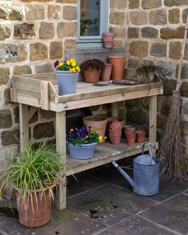 Traditional Wooden Bench With Ample Storage