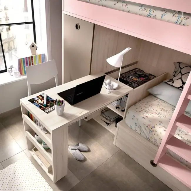 Loft Bed with Integrated Workspace for Functionality