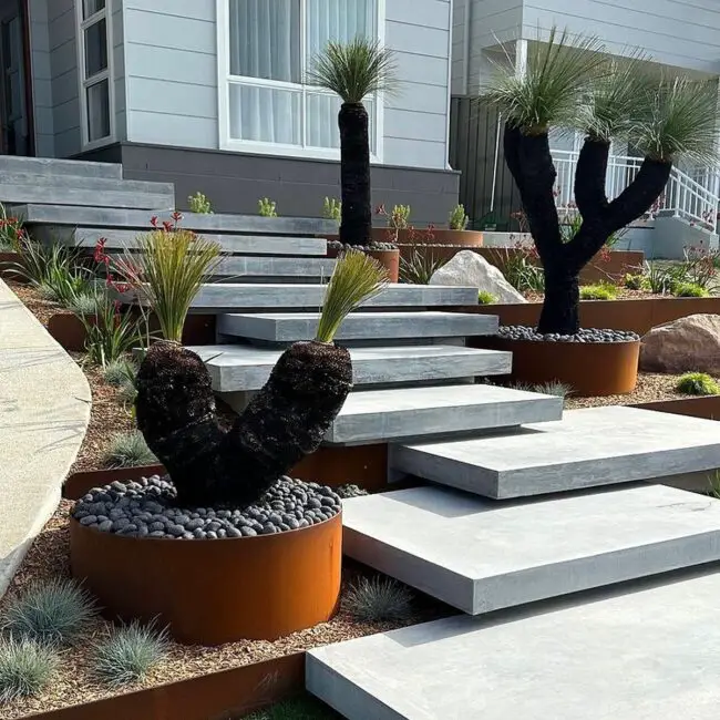 Artful Planters with Striking Linear Design