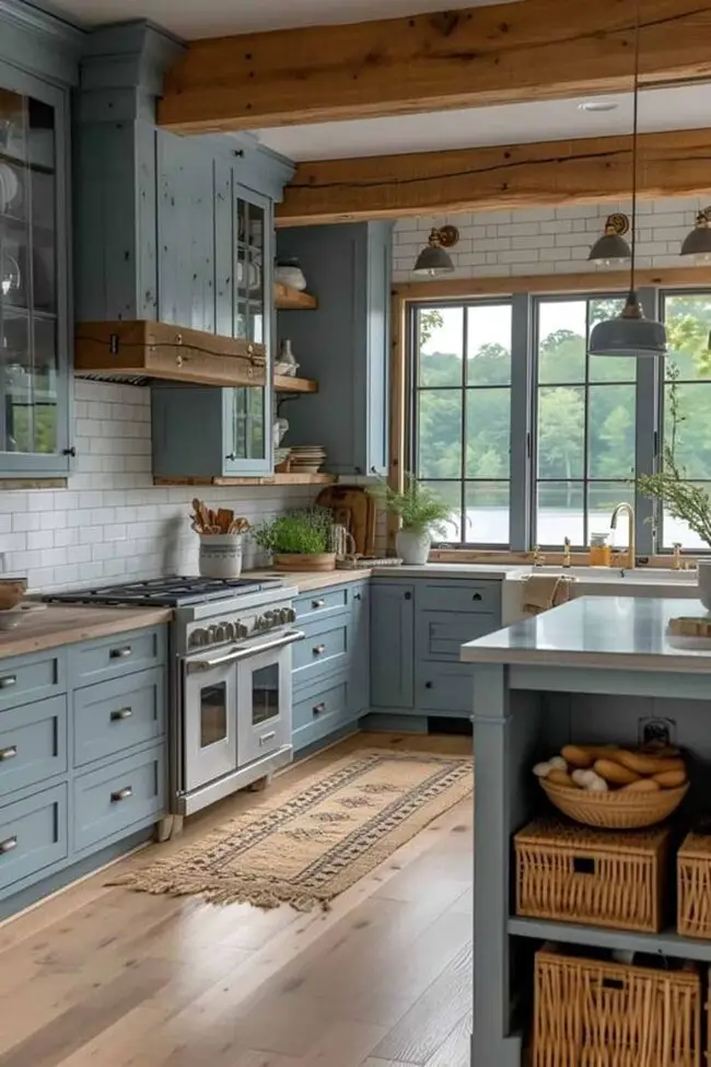 Nautical Blue Kitchen with Striking Accents