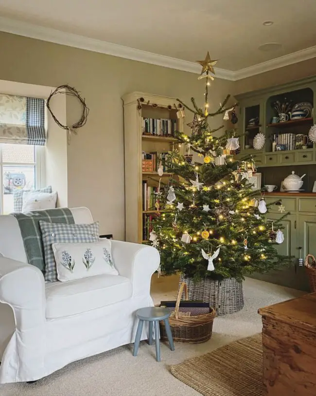 A Christmas Corner with a Rustic Tree