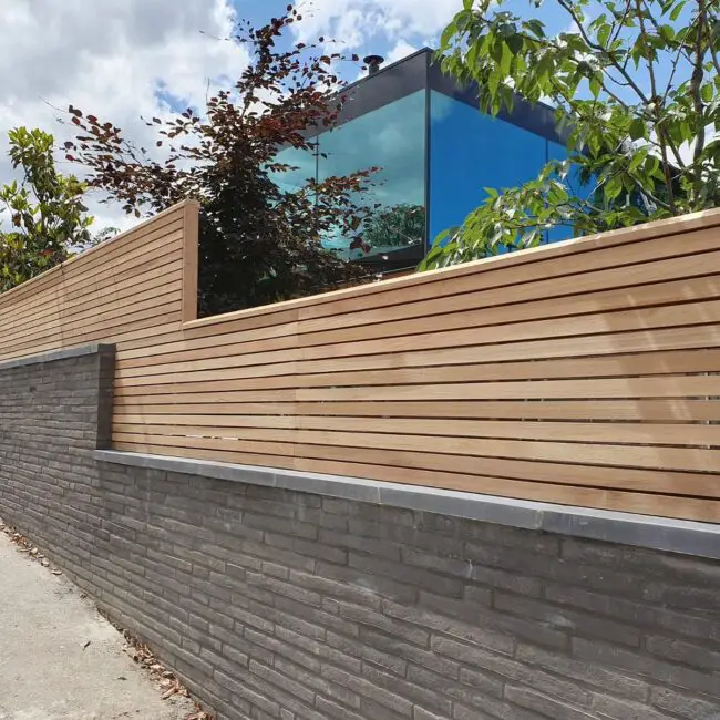 Contemporary Wooden Slat Fence Design