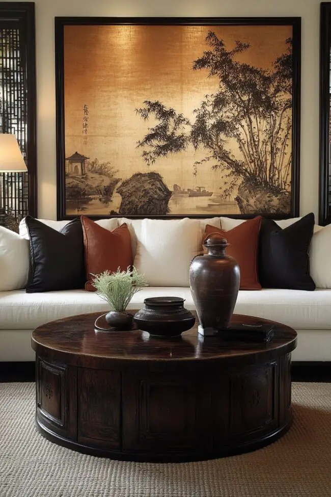 Nature-Inspired Round Wood Coffee Table