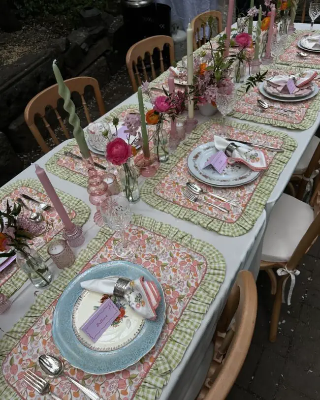 Lively Floral Table Setting for Celebrations