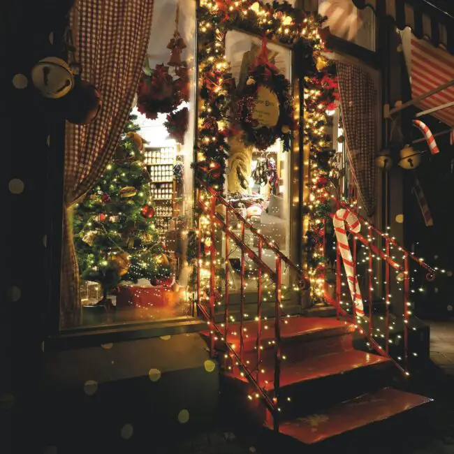 Holiday Storefront with Festive Cheer