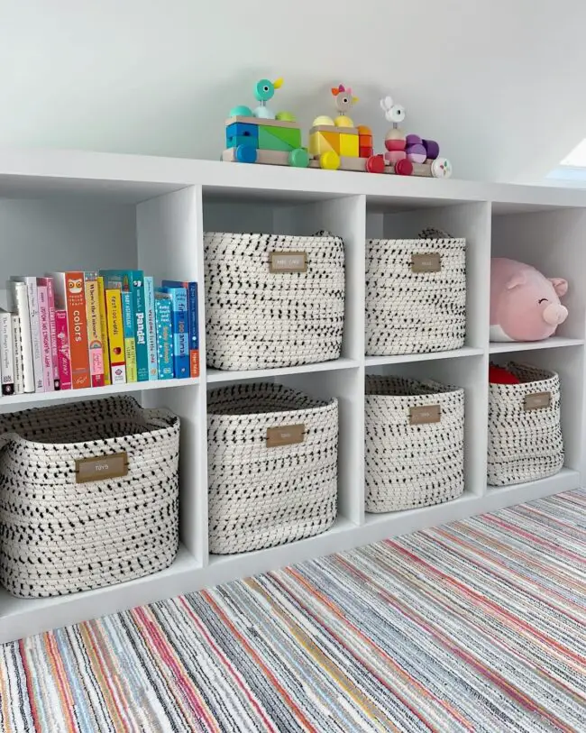 Chic White Wicker Storage Design