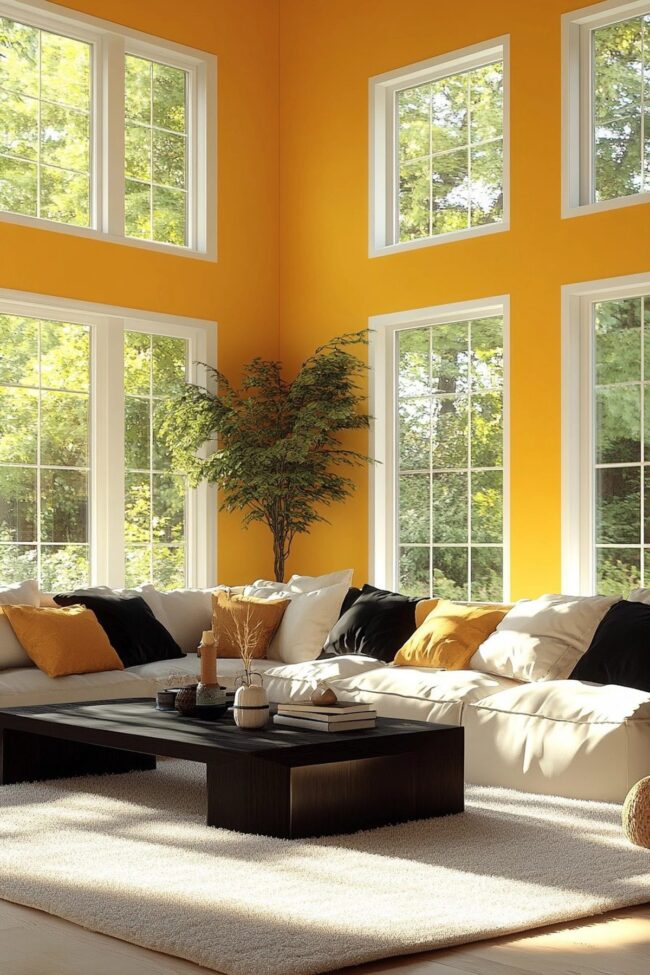 Sunny Yellow Walls with Modern Accents