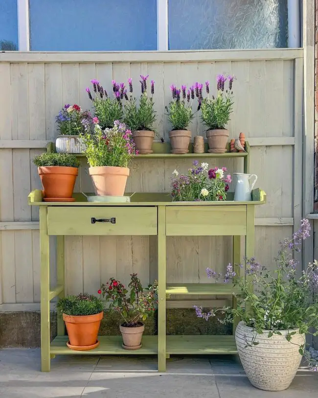 Potting Bench Crafted For Lavender Lovers