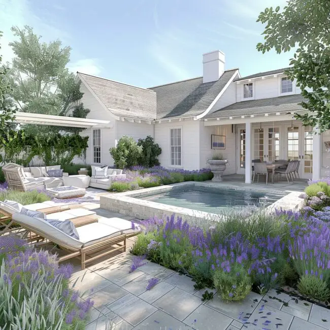 Lavender Oasis Surrounding the Pool