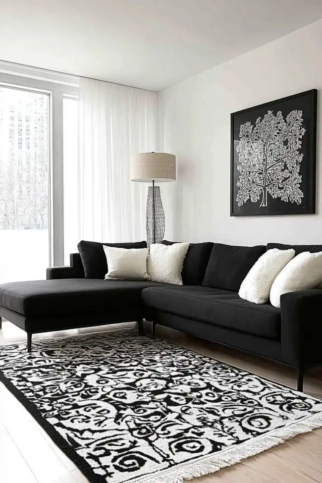 Timeless Black and White Living Space