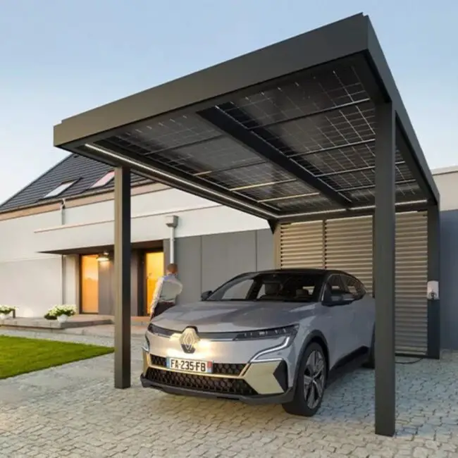 Carport Equipped With Solar Energy Panels