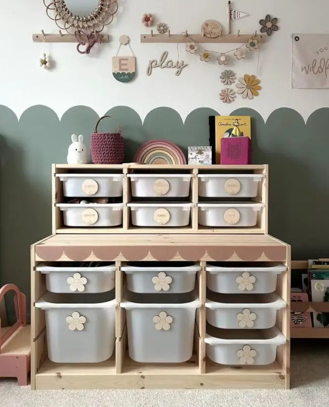 Charming Wooden Toy Organizer Solution