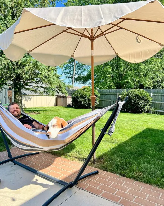 Umbrella-Shaded Hammock