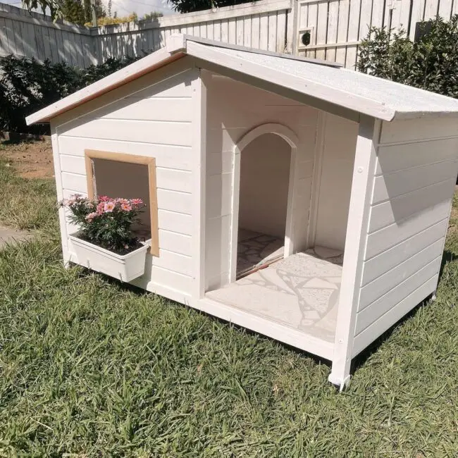 Stunning Rustic White Dog House