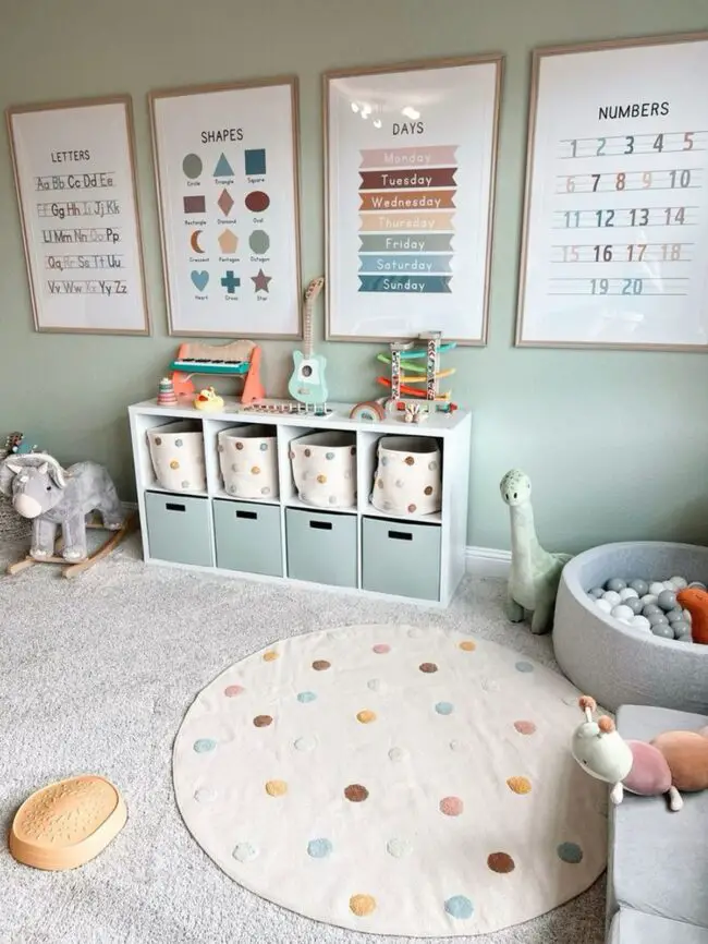 Engaging Playroom Filled with Learning Tools